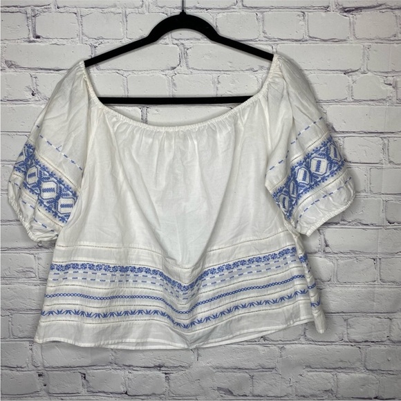 LoveShackFancy Frida Off-The-Shoulder Embroidered Top *small flaw see last pic - Picture 4 of 10